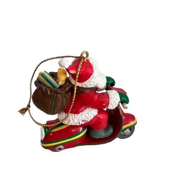 Vintage Christmas Ornament Santa on a Motor Scooter Santas Best Collectible 1991 - Picture 13 of 13